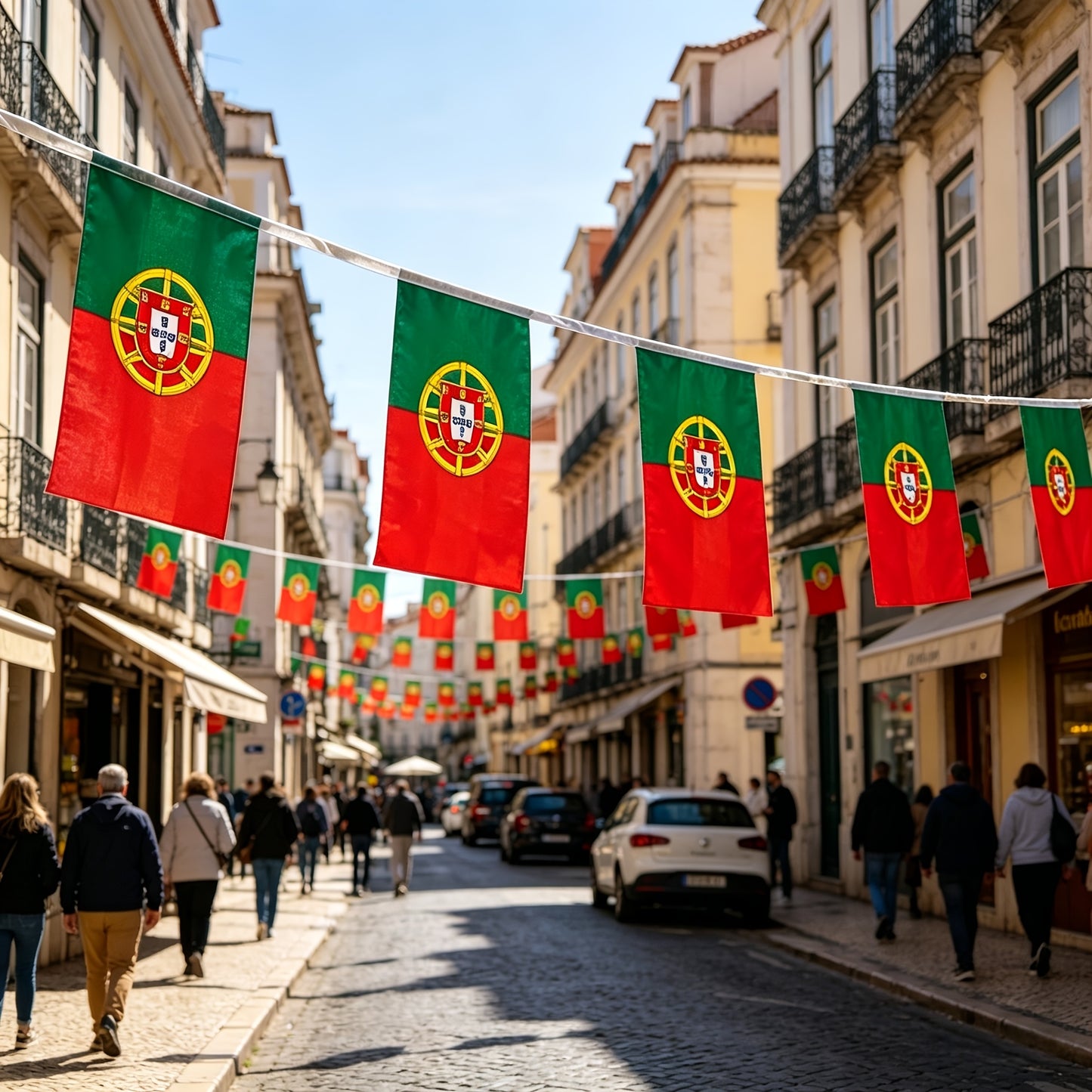 Portugal String Flags Banner 6m Durable Polyester 20 Flags