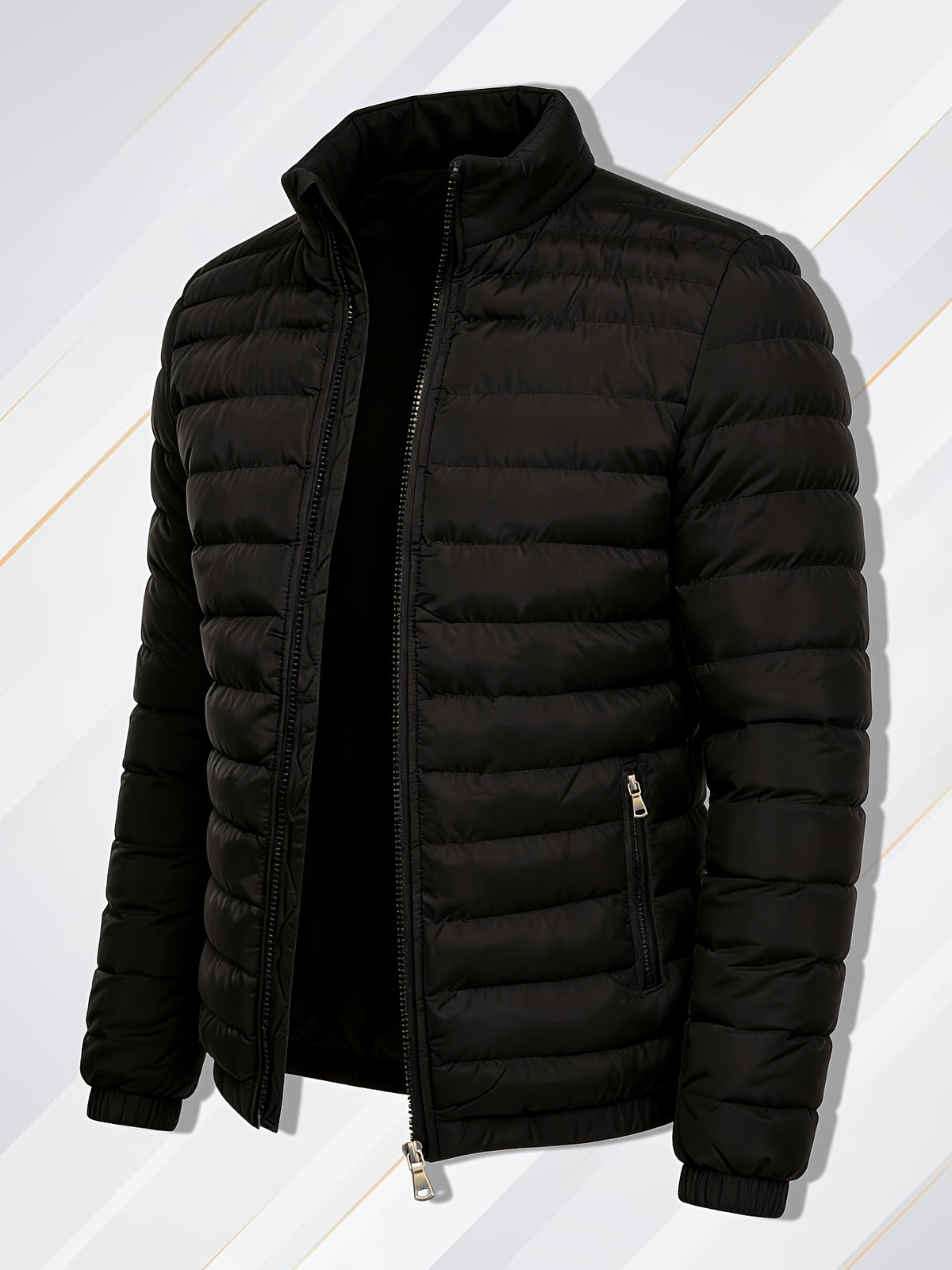 Men's Lightweight Windproof Casual Jacket with Stand Collar