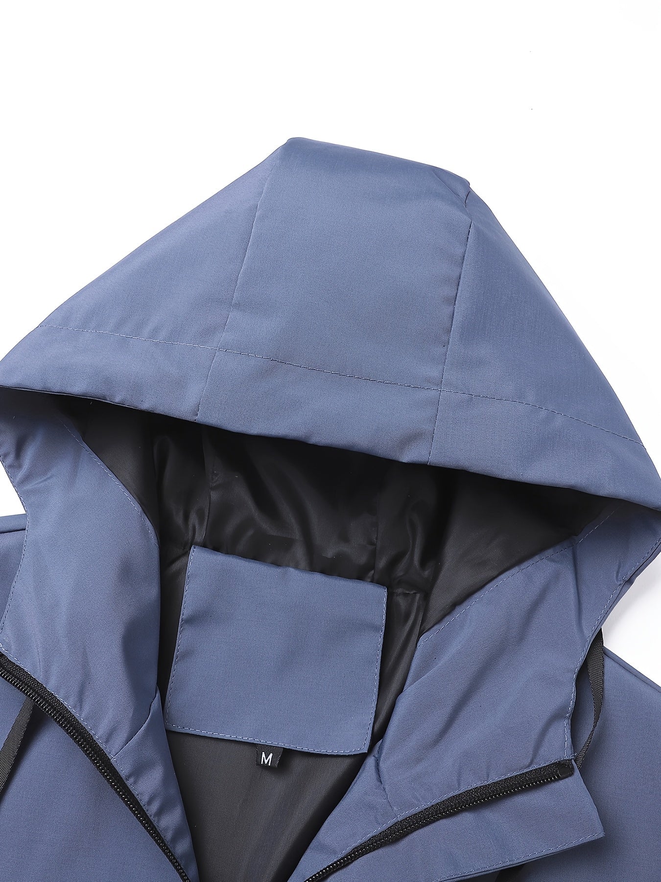 Men'S Stylish Black Hooded Windbreaker Jacket with Zipper Pockets - Casual, Loose Fit, Long Sleeve, Polyester Lining, Perfect for Spring and Fall, Casual Wear Jacket|Hooded Jacket|Zippered Jacke