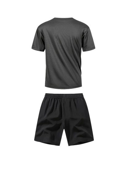 Boys' Quick-Dry Summer Shirt & Shorts Set with Reflective Strips