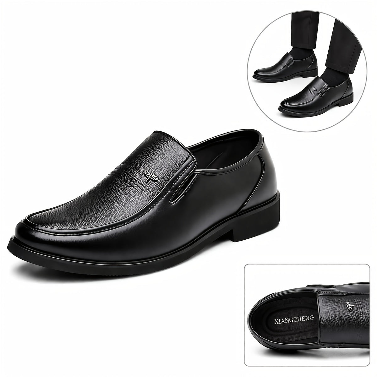 Men's Breathable Split Leather Loafers for Business & Casual