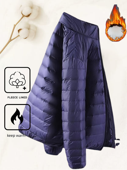 Men's Padded Coat - Men's Autumn/Winter Warm Outerwear - Men's Top - Men's Stand Collar Jacket - Men's Coat Jacket - Men's Warm Coat - Men's Overcoat - Men's Clothing - Men's Cold-Proof Coat - Autumn/Winter Coat, Solid Color,