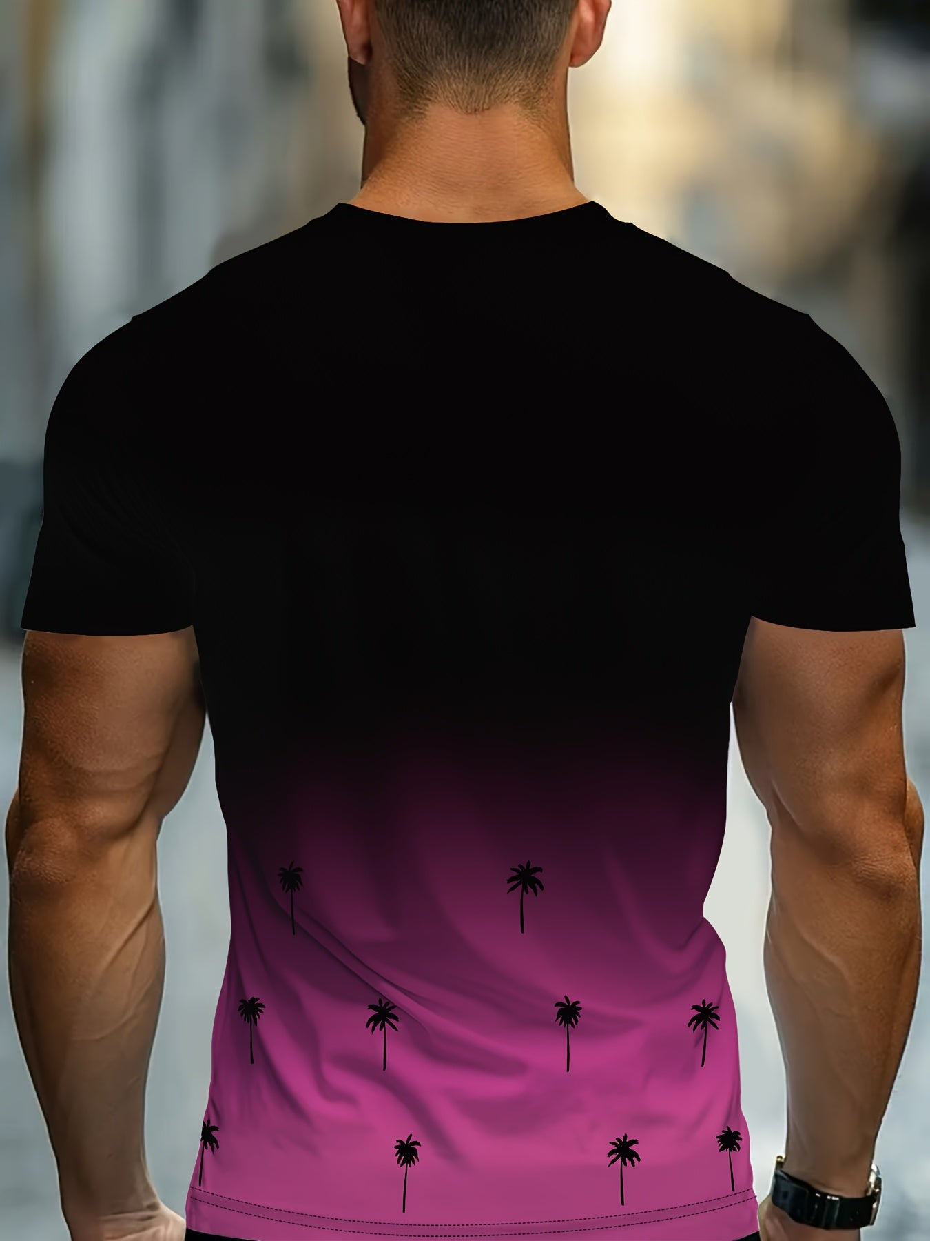 Men'S 3D Digital Print Short-Sleeve T-Shirt