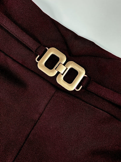 Elegant Wide-Leg Stretch Pants for Women - Solid Color, All Season