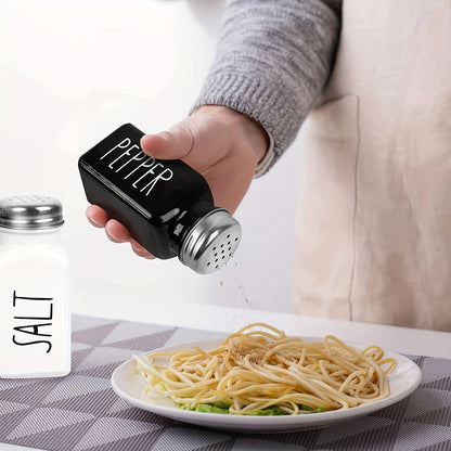 2pcs Salt And Pepper Shakers Set, Glass Spice Shaker With Stainless Steel Lid, Salt And Pepper Jar Set, Wedding Gifts, Mother's Day GiftsKitchen Supplies, Kitchen Decor Kitchen Accessories