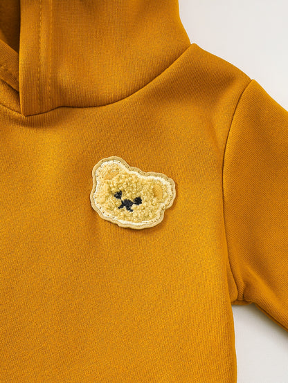 Baby Boys' Velvet Hoodie Set for Fall and Winter Casual Wear