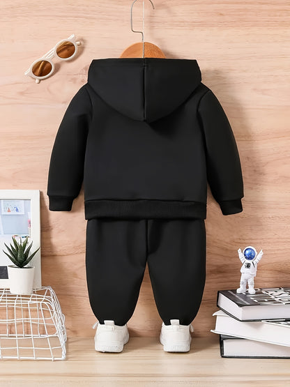 Baby Boy KING Crown Hoodie & Casual Pants Set for Spring Fall