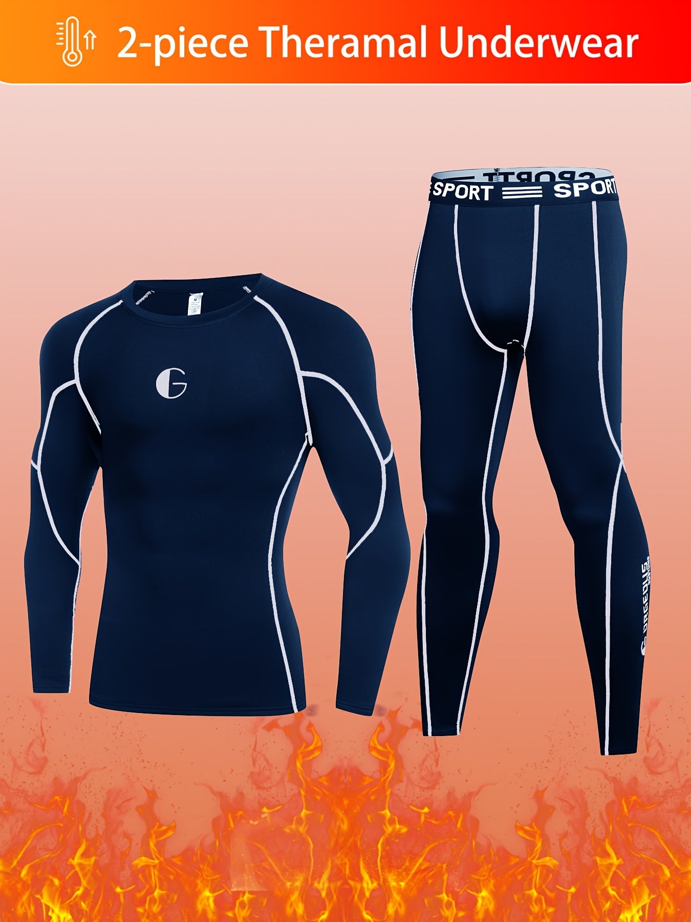 Men's Thermal Fleece Underwear Set for Cold Weather Sports