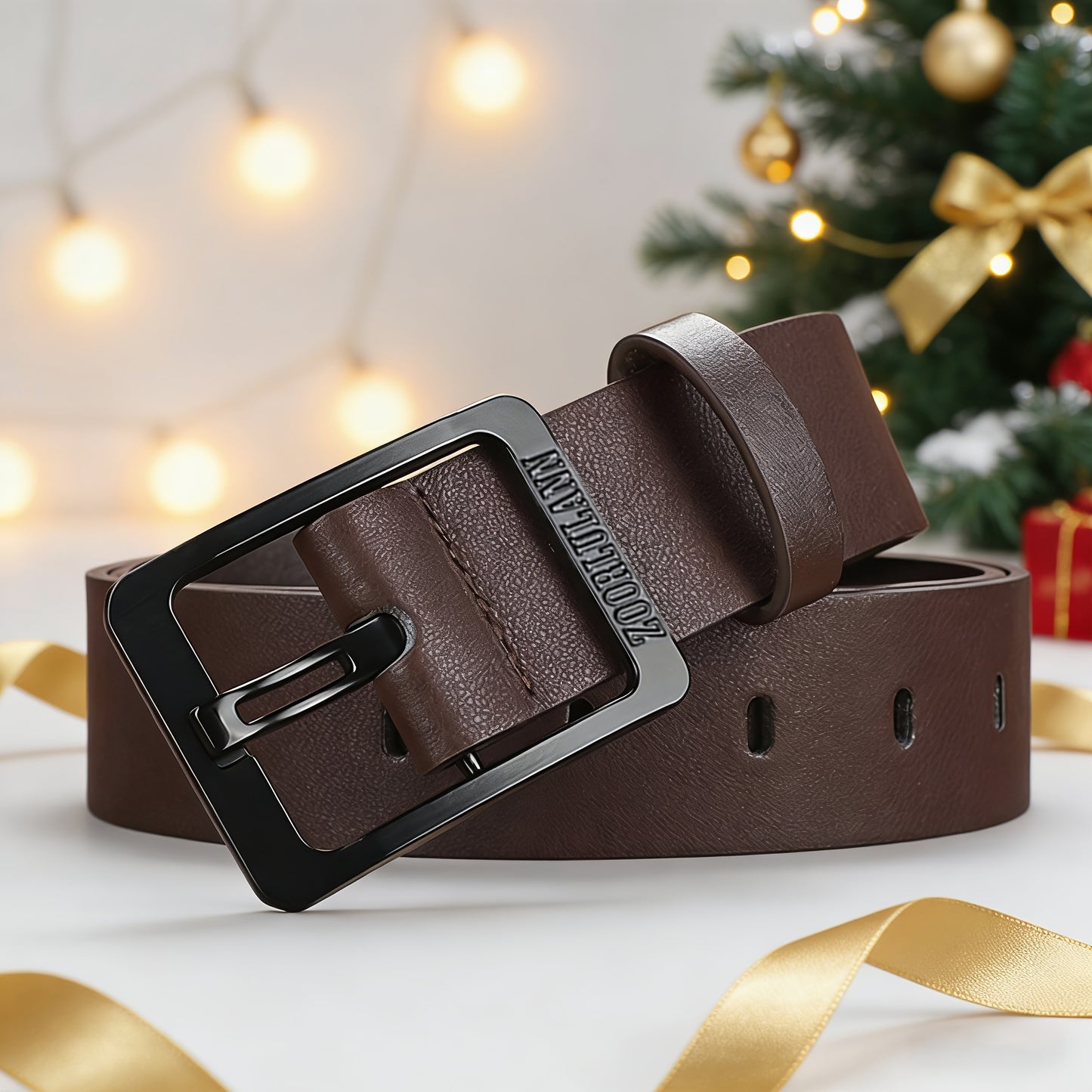 2pcs Men's Wallet + Belt Set for Daily Wear, Father's Day Gifts for Men. Stylish, Business, Trendy, and Versatile Men's Wallets, Perfect for Holiday Gifting: Christmas, Valentine's Day, Birthday Presents (Excludes Picture Box