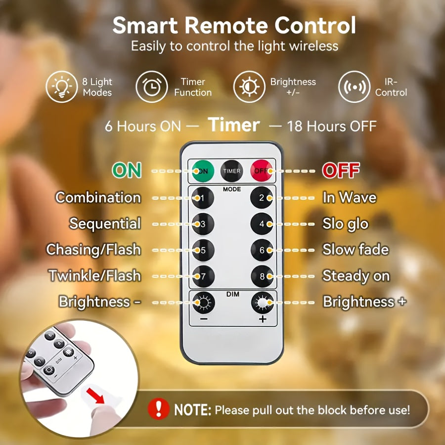 USB-Powered LED Fairy Lights with Remote Control - Copper Silvery Wire Garland for Weddings, Parties, Holidays, Birthdays, Halloween & Christmas Decor