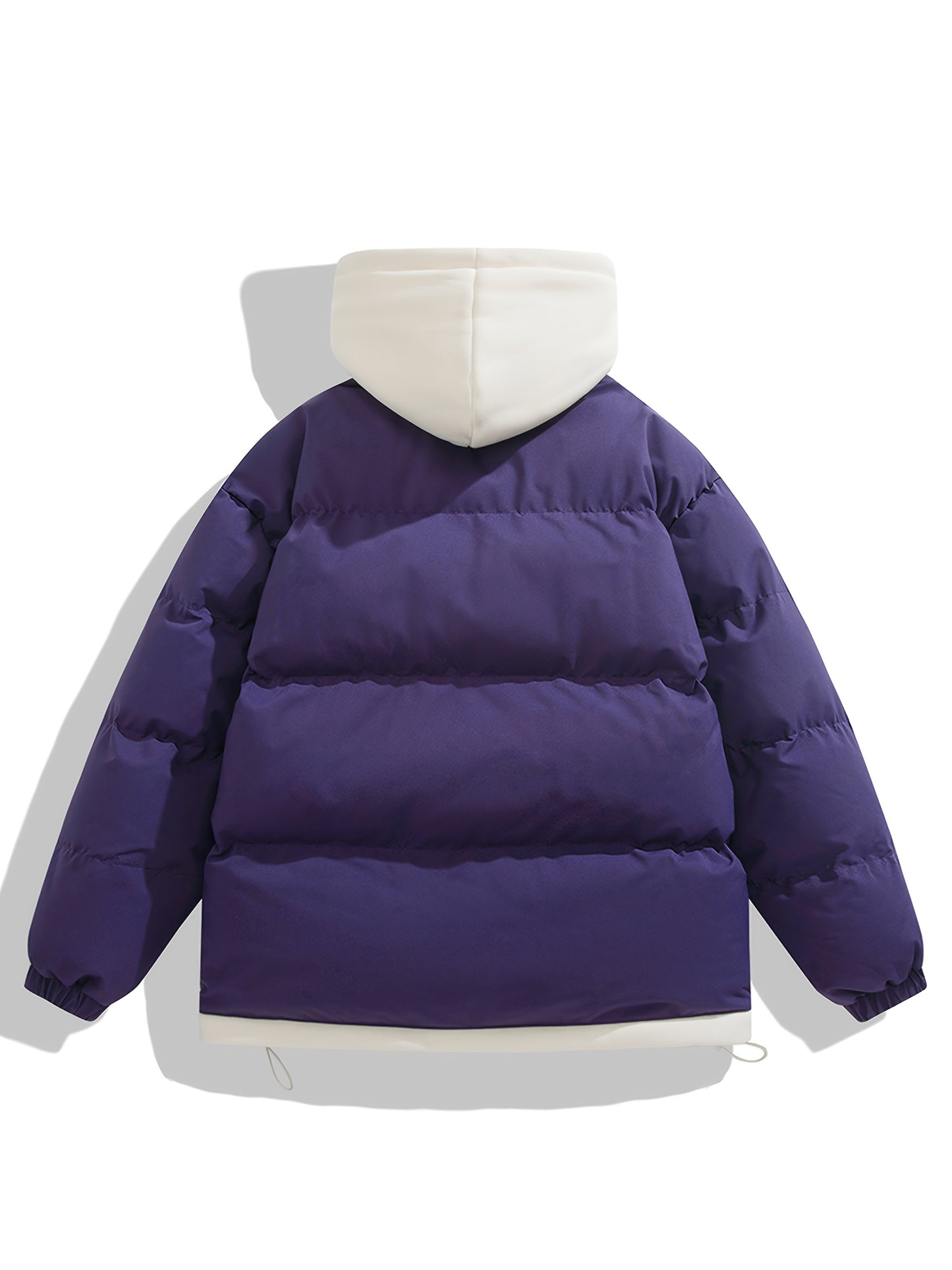 Women'S Light Blue Hooded Puffer Jacket - Cozy Fleece-Lined Winter Coat with Drawstring Hood, Casual Style for Cold Weather, Winter Coat