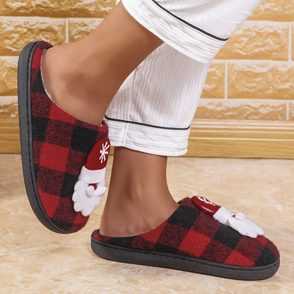 Classic Christmas Themed -Lined Slippers - Lightweight Indoor/Outdoor House Shoes, Christmas/Reindeer Antlers, Suitable for Bedroom, Living Room, or Vacation Wear, Men's Slippers, Women's Slippers, Couple Slippers, Comfortabl