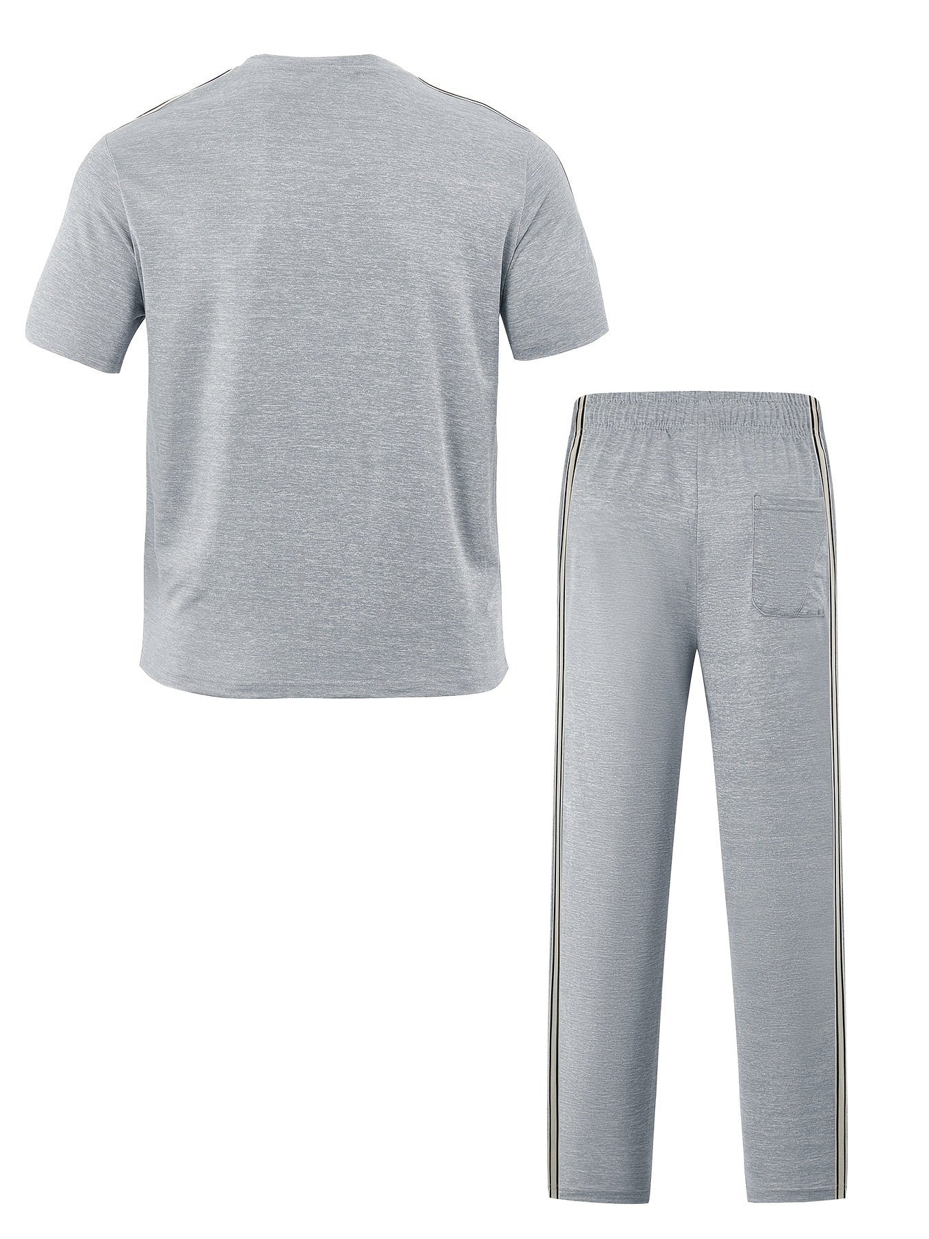 Men's Summer Quick-Dry Tracksuit Set with Striped Tee & Sweatpants
