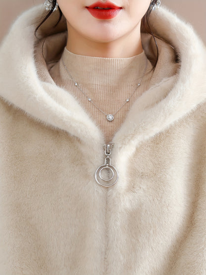 Women'S Winter Coat - Elegant Fur-like Exterior, Thick Insulated Cold Weather Jacket with Pockets, Sophisticated Outerwear for Everyday & Formal Events - Luxury Women'S Clothing (Non-Real Fur), Ladies Winter Coats, Seasonal F