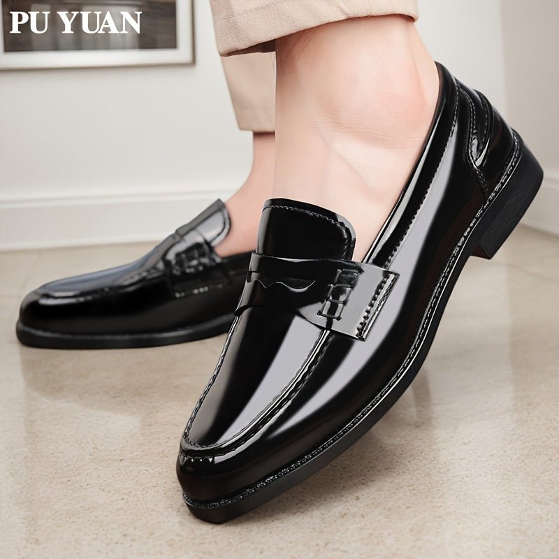 Men's Plus Size Casual Business Loafers with Microfiber Upper