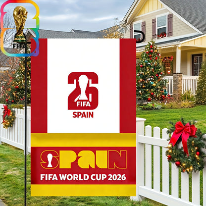 FIFA Spain 2026 World Cup Linen Garden Flag - Outdoor Decor