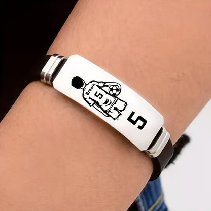 Custom Football-Themed Silica Gel Bracelet for Soccer Fans