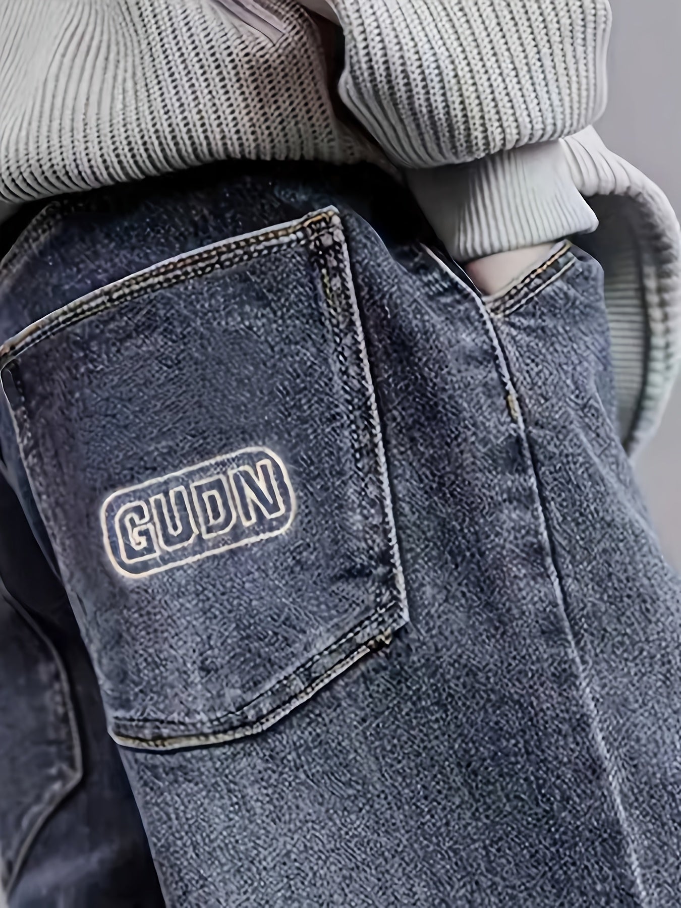 Boys' Casual Loose Fit Jeans with Large Pockets for Fall/Winter
