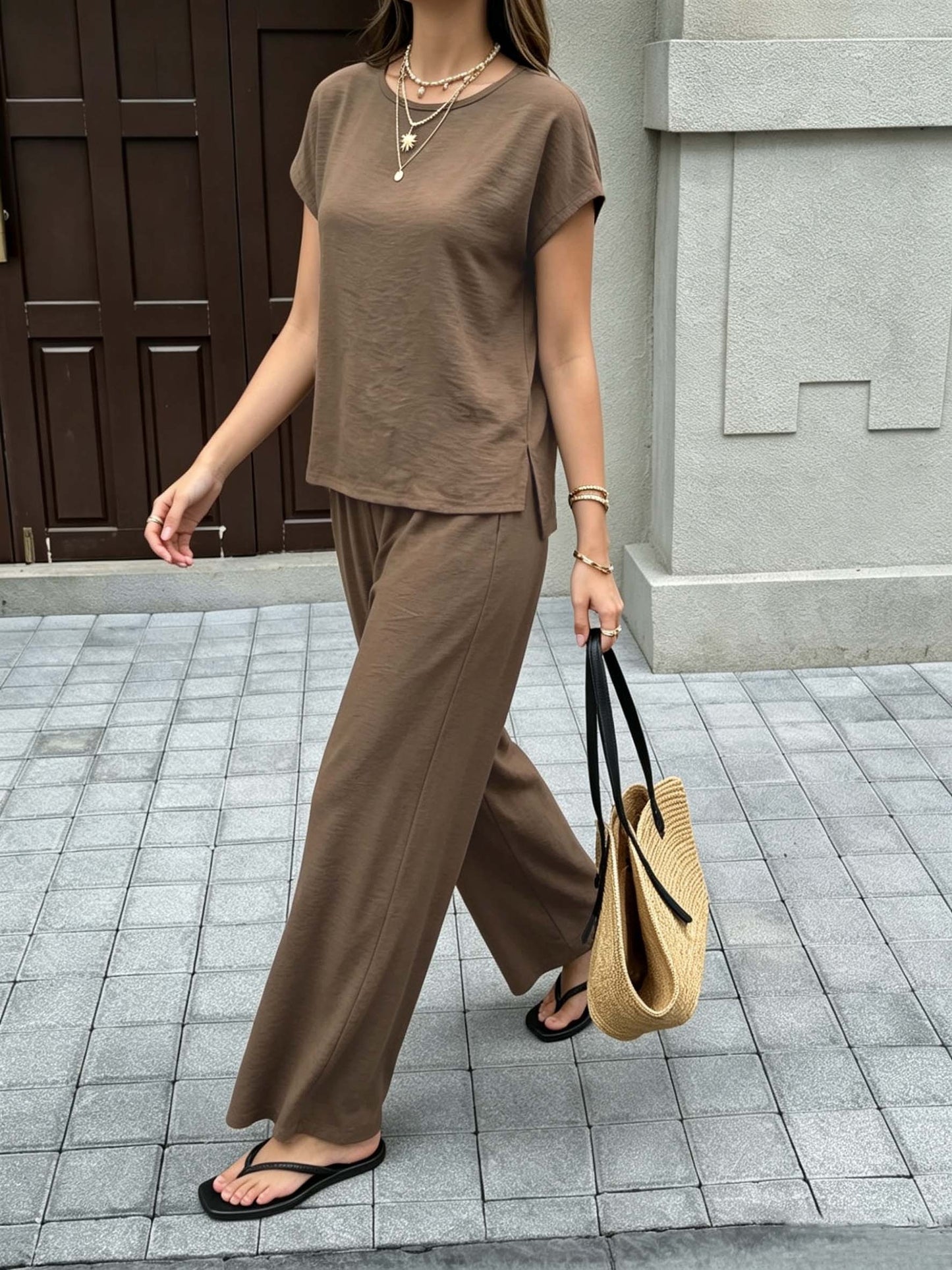 Women's Casual 2-Piece Loungewear Set, Breathable Summer Outfit
