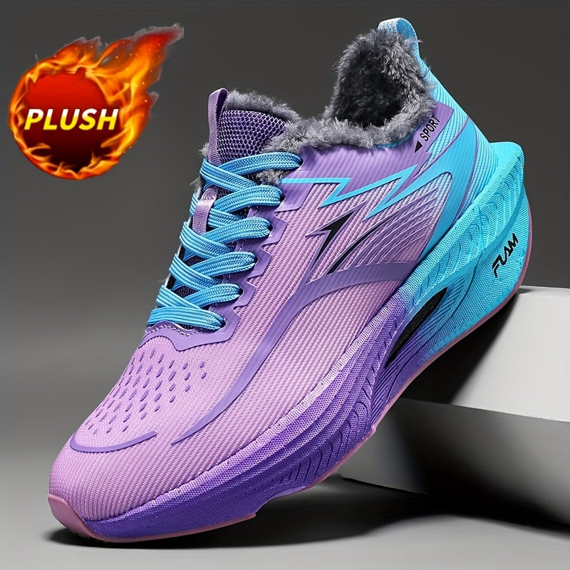 Men's Winter Snow Sports Shoes with Warm Fleece Lining, Carbon Fiber-like MD Traction Tread (Low-Top) - Heavy-Duty Shock-Absorbing Sole, Anti-Slip Ice Grip, Lightweight Thermal Design for Ice Skating, Gym, & Daily Wear - Blac