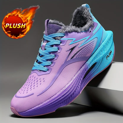 Men's Winter Snow Sports Shoes with Warm Fleece Lining, Carbon Fiber-like MD Traction Tread (Low-Top) - Heavy-Duty Shock-Absorbing Sole, Anti-Slip Ice Grip, Lightweight Thermal Design for Ice Skating, Gym, & Daily Wear - Blac