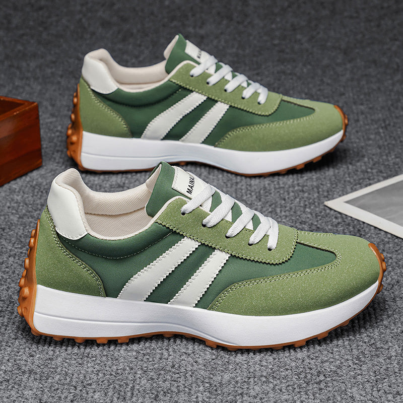 1 Pair of Men'S Casual Sneakers, Comfortable And Fashionable on The Feet, Suitable for All Seasons, White, Black, Green - Suitable for Outdoor Travel, Walking, And Sports - ayq