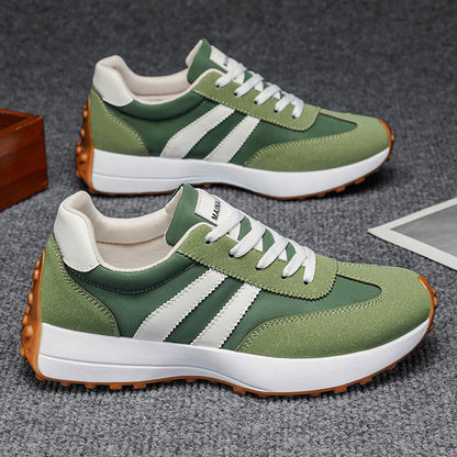 1 Pair of Men'S Casual Sneakers, Comfortable And Fashionable on The Feet, Suitable for All Seasons, White, Black, Green - Suitable for Outdoor Travel, Walking, And Sports - ayq