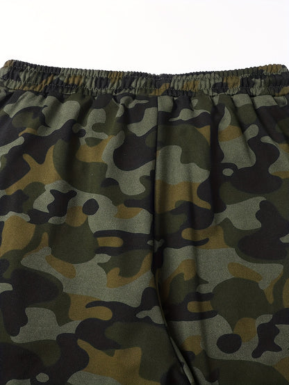 Men'S Camouflage Short Sleeve T-Shirt & Pants Set - Breathable, Quick-Dry Knit Fabric, Casual Style, Regular Fit, Ideal for Outdoor Activities, Hiking, and Fishing, Outdoor Clothing | Casual Style | Comfortable Fit