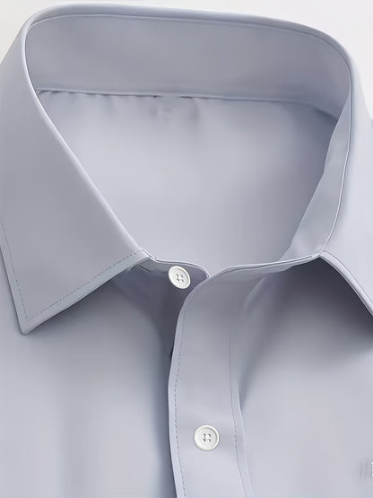 Men's Slim Fit 2-Piece Suit Set Long Sleeve Shirt & Tapered Pants