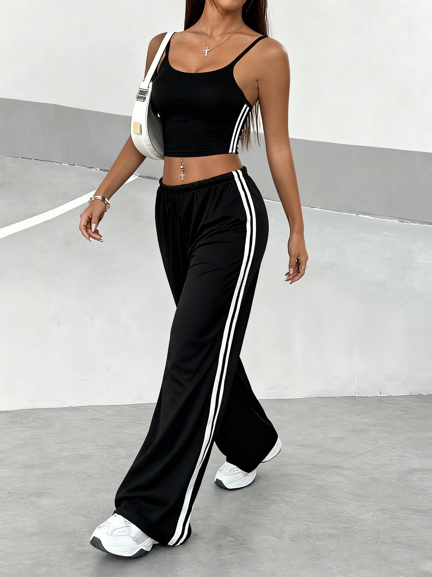 Women’s Casual Sporty Camisole & Wide-Leg Pants Set