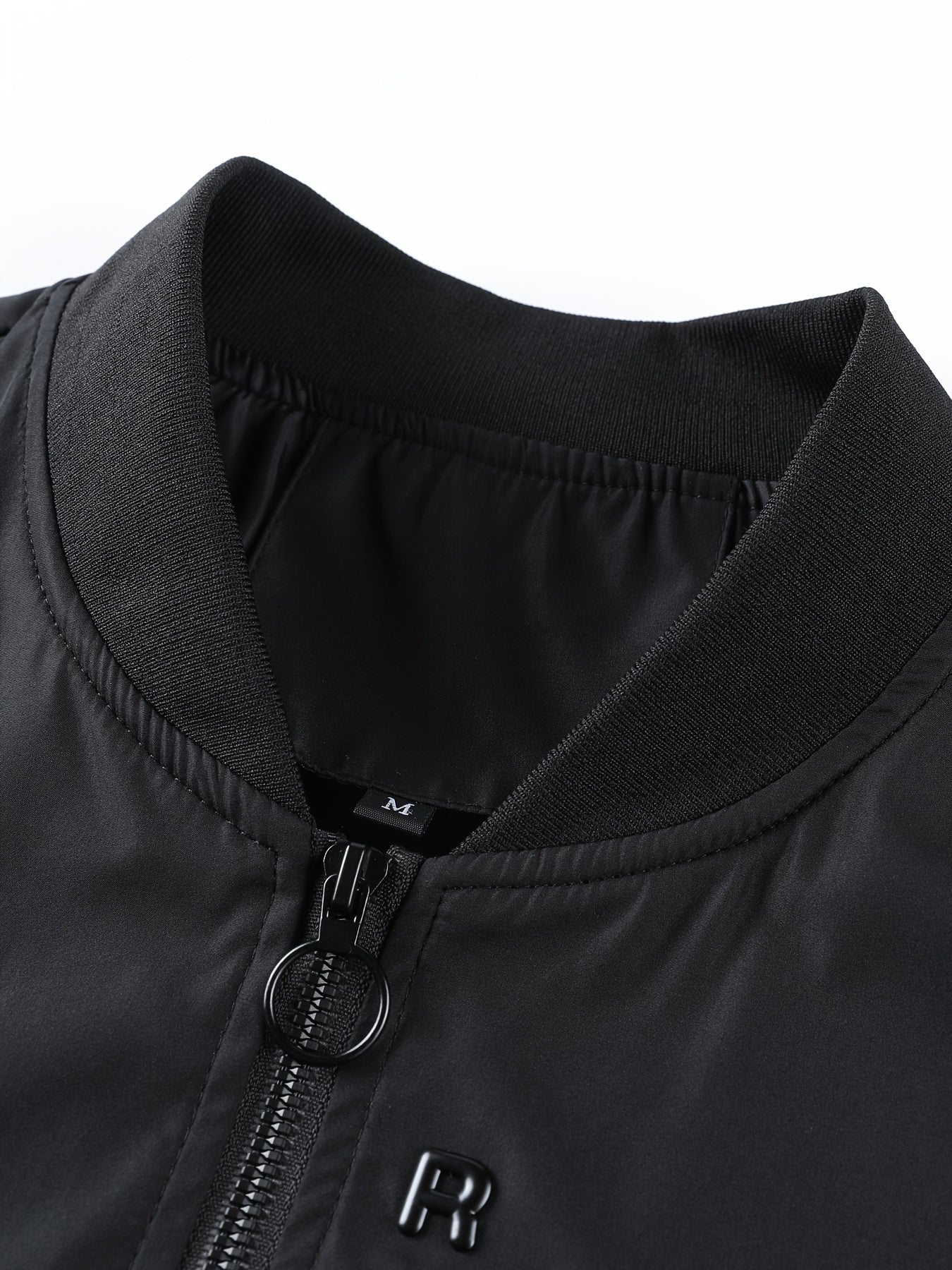 Men's Casual Baseball Jacket Solid Color Sports Zipper Coat