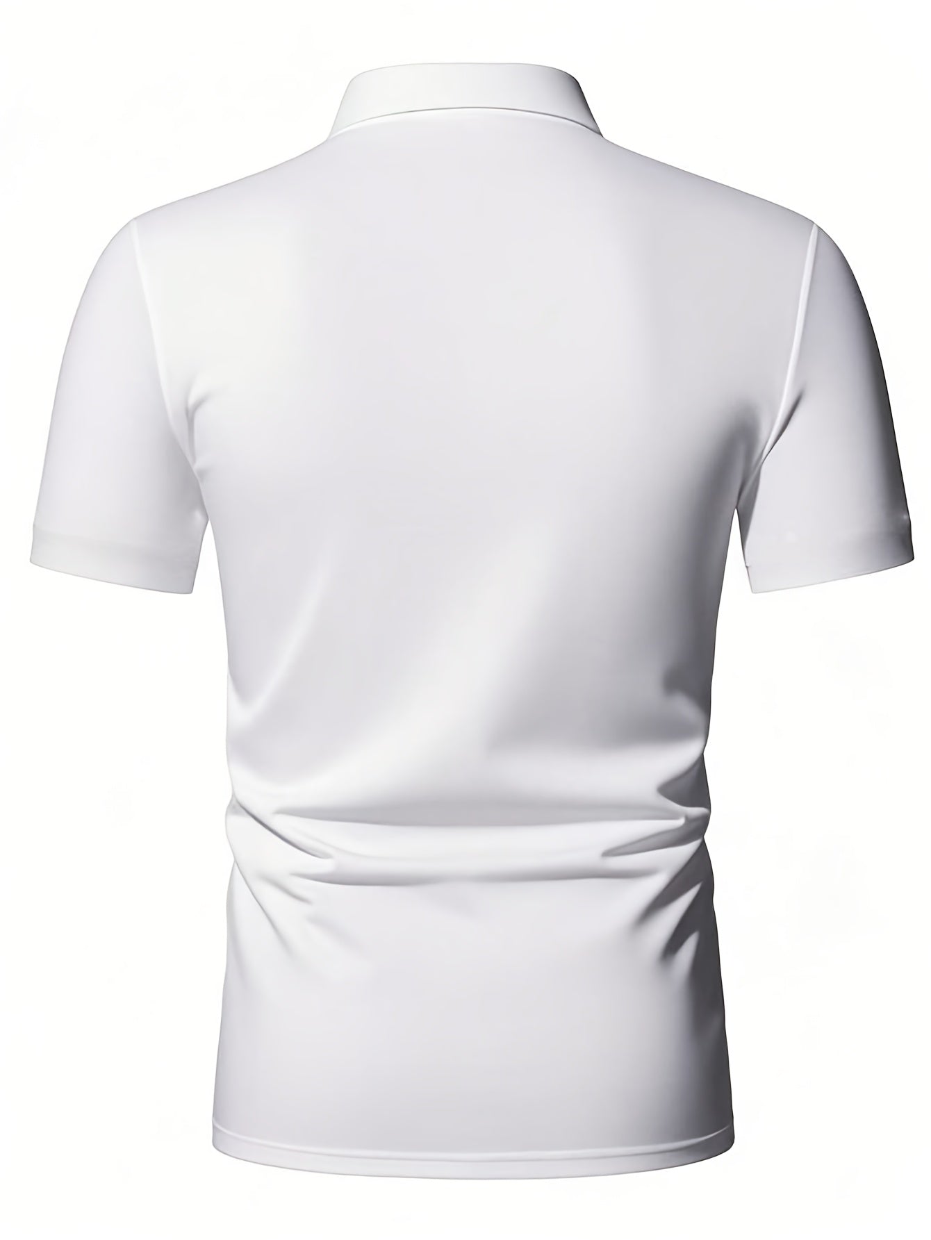 Men's Slim-Fit Zip Shirt with Short Sleeves, Featuring a Minimalist and Trendy Style. Designed with a Half-zip Collar, It Is Made of Soft, Skin-friendly Stretch Fabric That Is Breathable and Sweat-wicking. The Form-fitting De - ayq