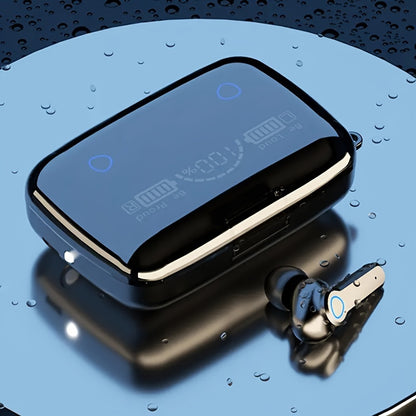 New True TWS Wireless In-Ear Headphones with Digital Display, LED, Charging Case, Wake Up Motion Theater, Noise Cancellation, Touch Control, Volume Control, Wireless, USB Charging, 800mAh Lithium Battery