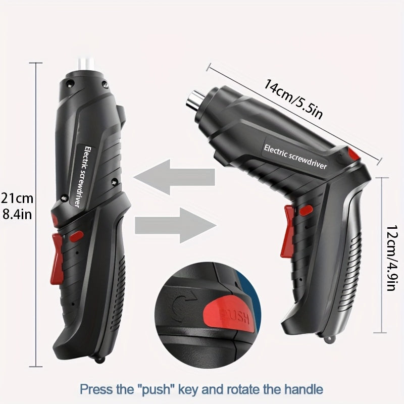 14/47pcs Cordless Electric Screwdriver, Screw Gun, Compact Portable Screwdriver Kit for Electric Drill Sets, Adjustable Design, Durable Battery, High Torque, Includes Various Accessories for Lovers And Professionals