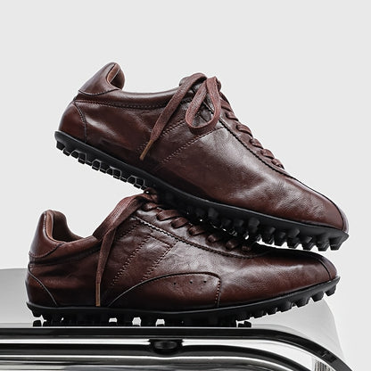 Men's Minimalist Pleated Casual Lace-Up Training Shoes