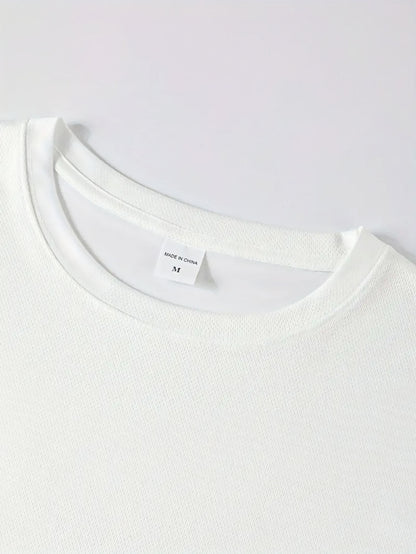 Men'S 2026 Happy New Year Santa Claus Graphic T-Shirt - Breathable Summer Casual Tee with Golden & Red Print, Regular Fit Round Neck Short Sleeve, Festive Clothing, Comfortable Fit, Holiday Shoppers