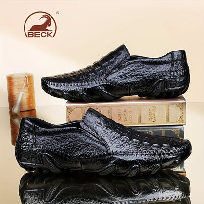 Men's Casual Slip-On Breathable Leather Soft-Soled Shoes