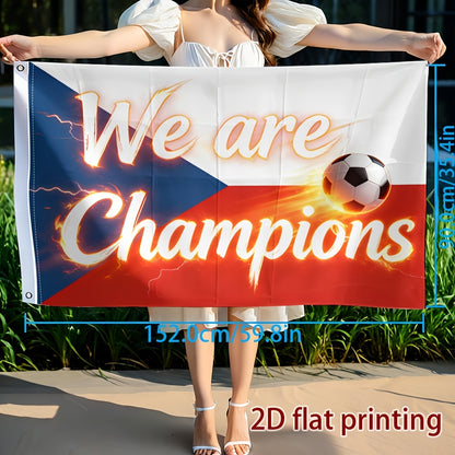 Czech Republic Flag Polyester Fan Support Banner - Outdoor Use