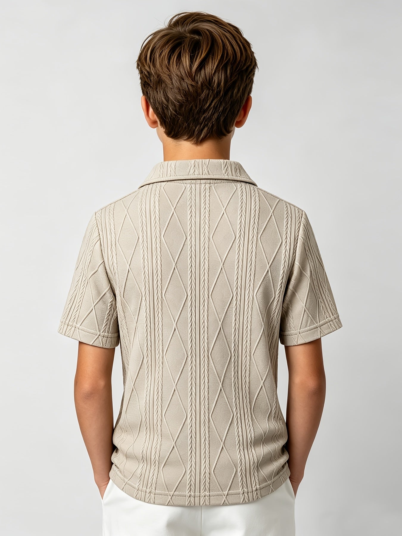 Boys' Summer Breathable Polo Shirt with Lapel Collar