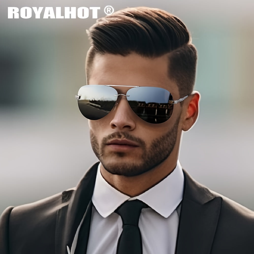 Unisex Oval Polarized Sunglasses with Mixed Frame and Case