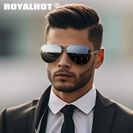 Unisex Oval Polarized Sunglasses with Mixed Frame and Case