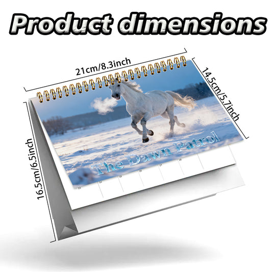 2026 Horse-Themed Wall & Desk Calendar with 12 Galloping Horse Scenes - A5 Spiral Bound Planner, Monthly View with Ample Writing Space, HD Double-Sided Photos for equestrian Gift, for home/Office Decor (January-December 2026)