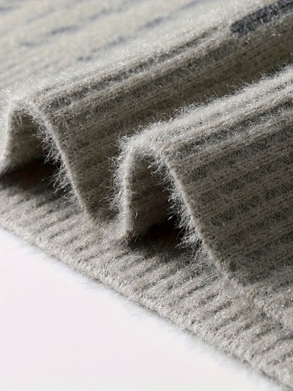 Men'S Stylish Thick Knit Sweater for Autumn And Winter, a New Casual Pullover for Warmth