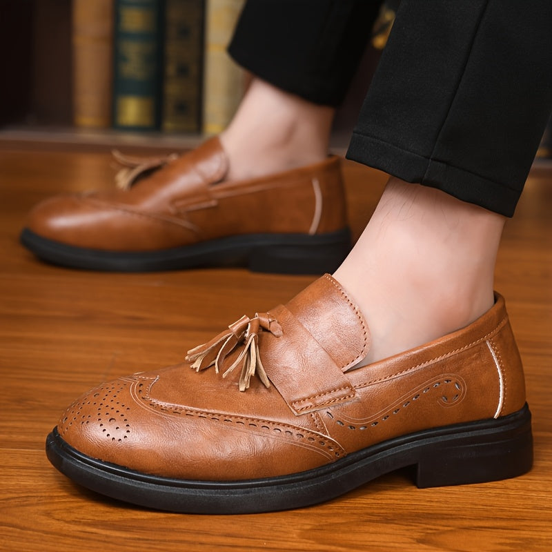 Men's Retro Loafers with Tassel Detail Lightweight Comfort
