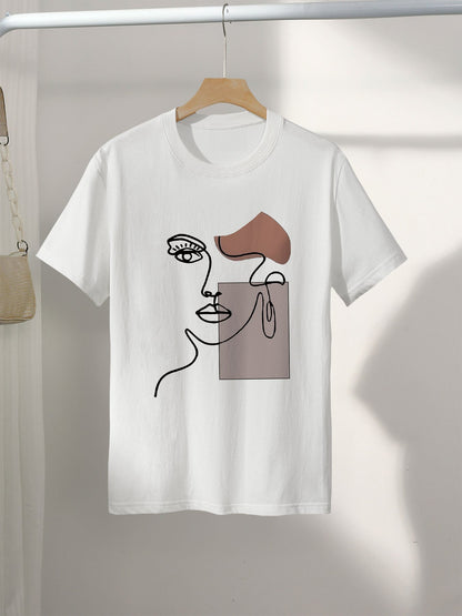 Women's Cotton Graphic Print Crew Neck T-Shirt for Spring & Summer