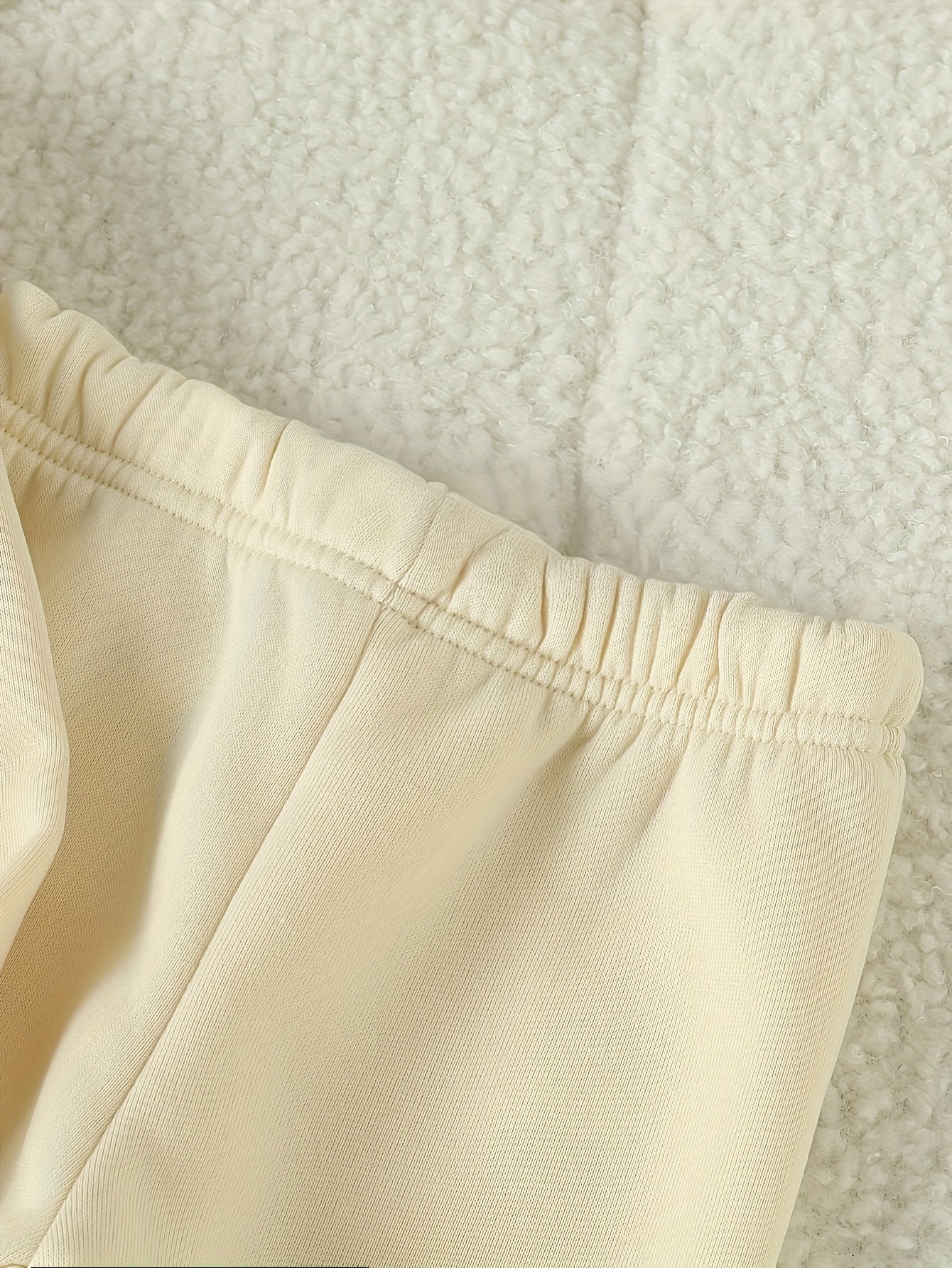 Tween Girls' Autumn/Winter Letter Embossed Warm Lined Sweatshirt and Joggers, Perfect for Outdoor