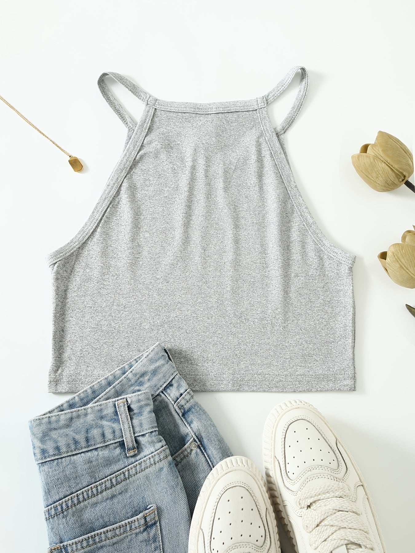 Women's Black Sleeveless Tank Top & Shorts Casual Set