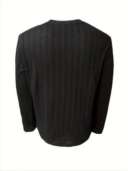 Men's Slim-Fit Long Sleeve T-Shirt - Casual  Stylish, Perfect for Fall/Winter, Machine Washable
