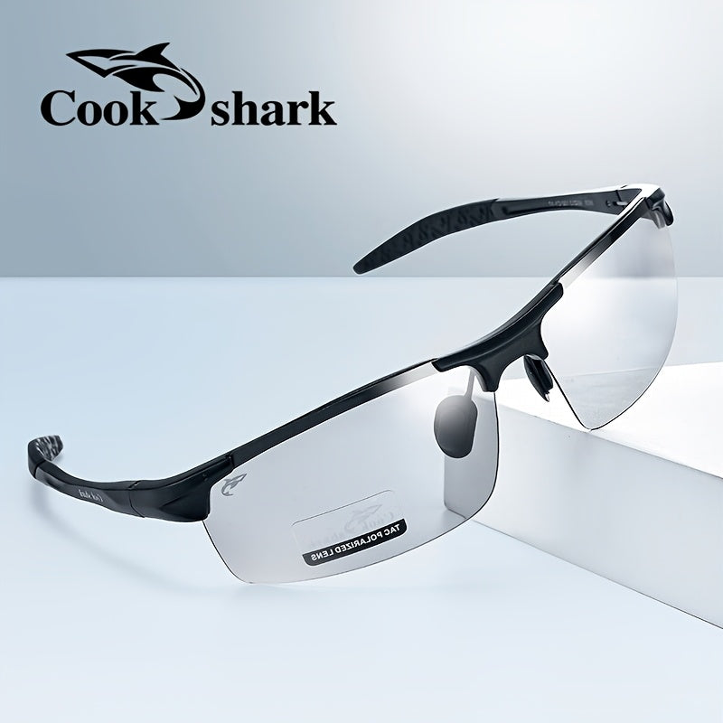 CookShark Polarized Men's Sunglasses Rimless Magnesium Alloy Frame