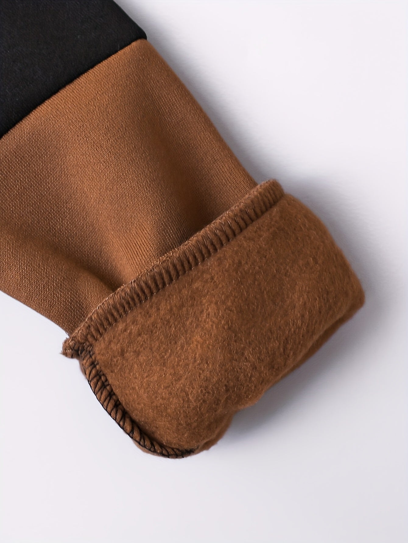 2pcs Boys' Autumn/Winter Fleece-Lined Hooded Zip-Up Jacket and Pants Set with Bird Print, Simple Color Block Design with Pockets, Fashionable Sporty Outfit for Outdoor Activities and Daily Wear, 100% Polyester Knit Stretch Fa